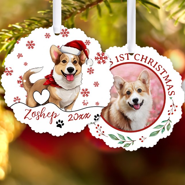 Christmas Welsh Corgi Dog Personalised Tree Decoration Card (Creator Uploaded)