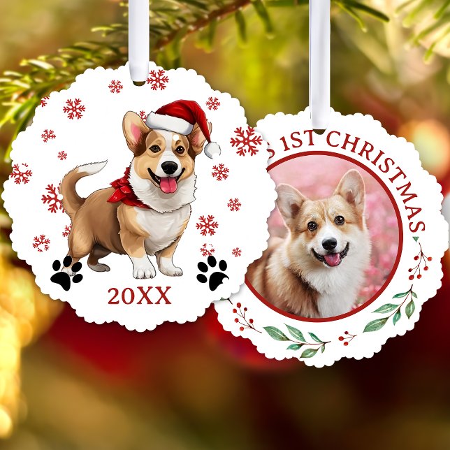 Christmas Welsh Corgi Dog Personalised Tree Decoration Card (Creator Uploaded)