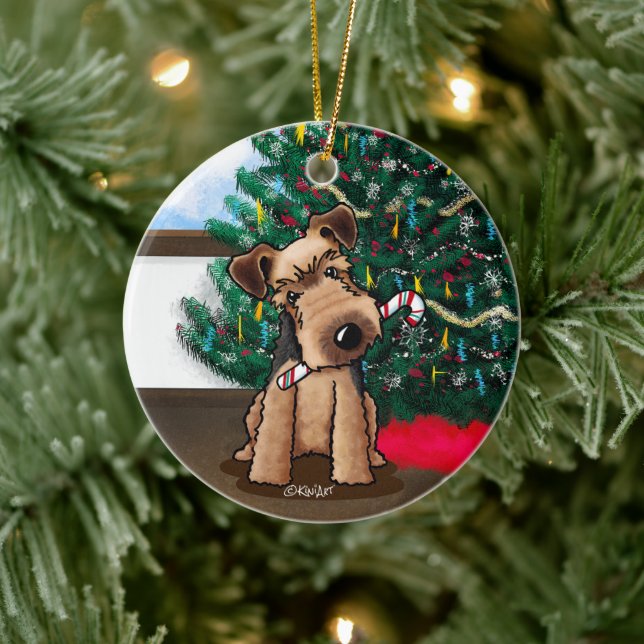 Christmas Welsh Terrier  Ceramic Ornament (Tree)