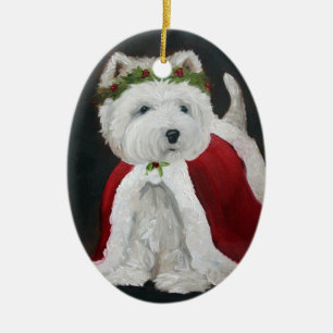 Christmas West Highland Terrier ornament Santa