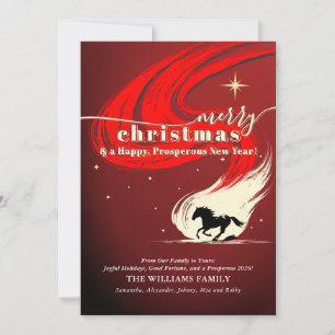 Christmas Western Horse Prosperous 2026 Calendar Holiday Card