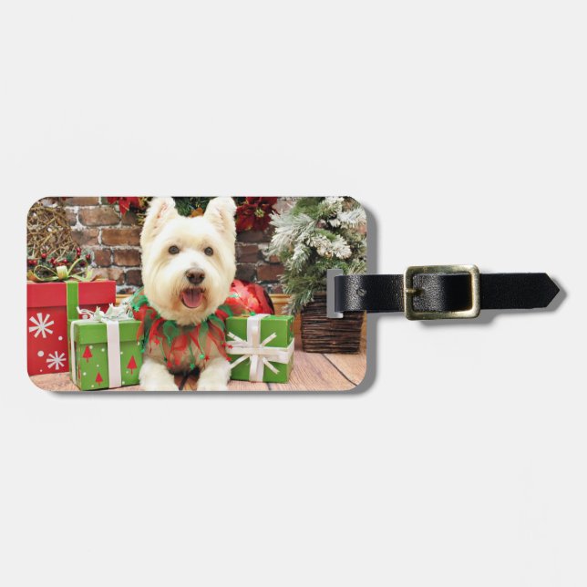 Christmas - Westie - Lucky Luggage Tag (Front Horizontal)