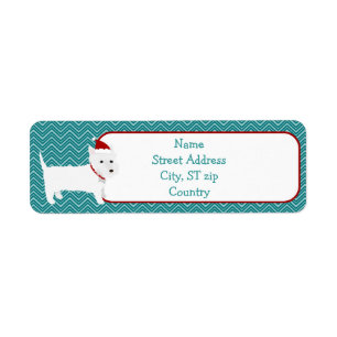 Christmas Westie Terrier Return Address Label