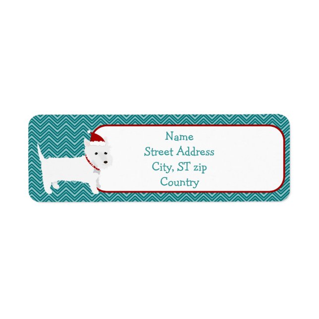 Christmas Westie Terrier Return Address Label (Front)