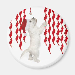 Christmas Westie Zigzags Magnet