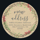 Christmas We've Moved Kraft New Address label<br><div class="desc">Christmas greenery we've moved moving announcement return address labels: let your friends and family know about your new address with these chic, modern and simple return address labels. Simply add your names and address in off-black elegant script calligraphy and stylish typography on a kraft paper background with a stylish touch...</div>