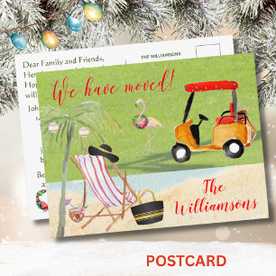 Christmas We've Moved Ocean Beach Budget Move Announcement Postcard