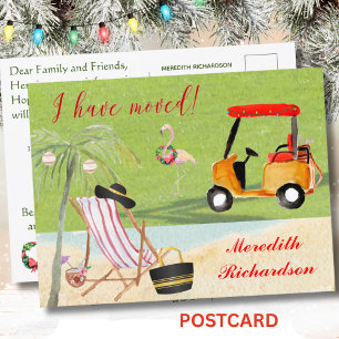 Christmas We've Moved Ocean Beach Budget Move Announcement Postcard