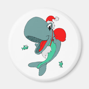Christmas Whale Magnet