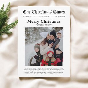 Christmas What A Year Newspaper Photo Holiday Card