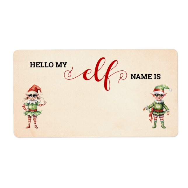 Christmas What is Your Elf Game Label (Front)