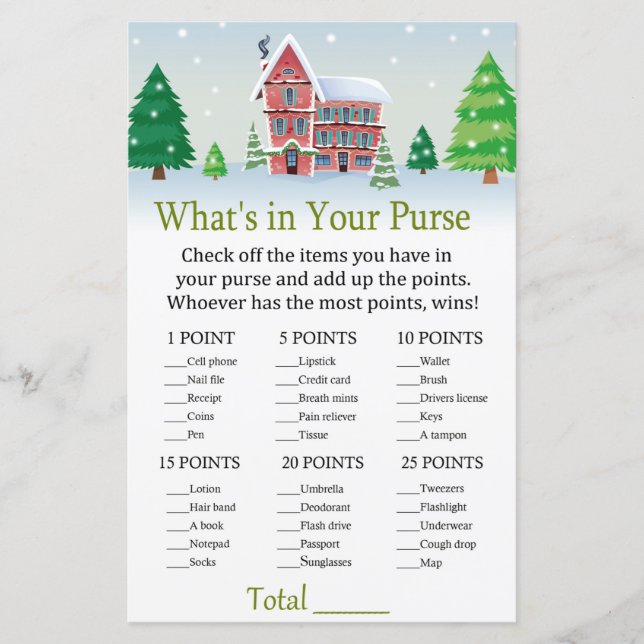 christmas What's in your purse game (Front)
