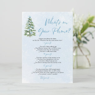 Christmas What's on Your Phone Baby Shower Game Invitation