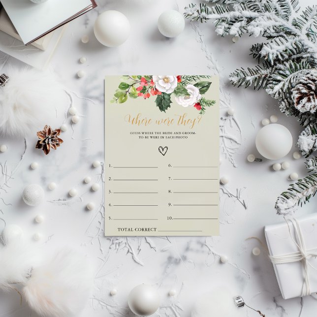 Christmas Where were They Bridal Shower Game Card (Creator Uploaded)