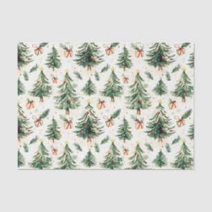 Christmas Whimsical Pine Trees Pattern Tissue Paper