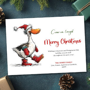 Christmas Whimsical Silly Geese Fun Greeting Card
