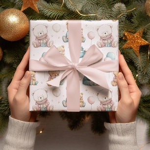 Christmas Whimsical Teddy Bears Wrapping Paper