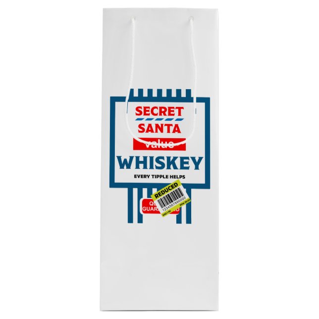 Christmas Whiskey Label Wine Gift Bag (Front)