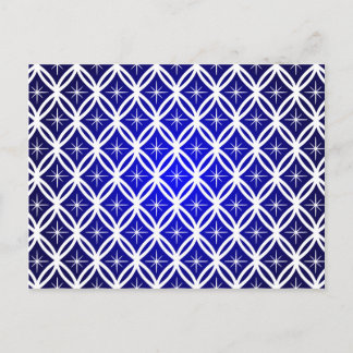 Christmas white abstract pattern with stars blue holiday postcard