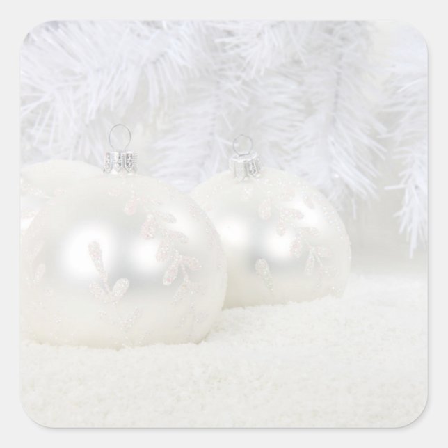 Christmas white background square sticker (Front)