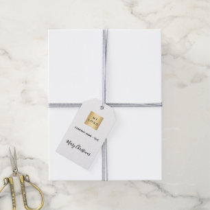 Christmas white business logo elegant modern gift tags