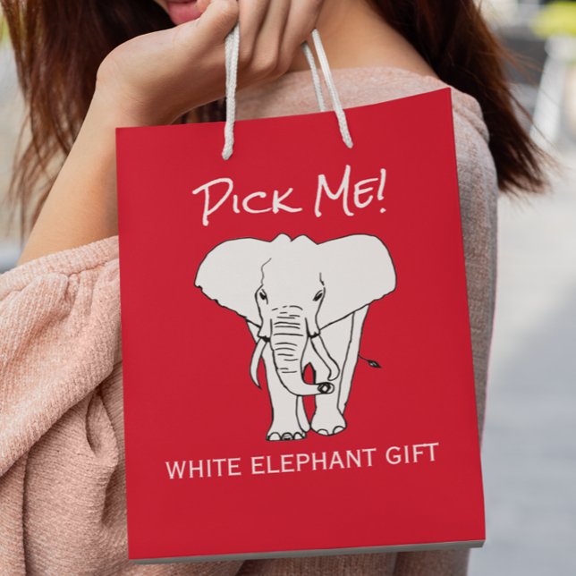 Christmas White Elephant Pick Me Gift exchange Medium Gift Bag (Creator Uploaded)