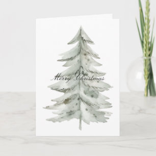 Christmas White Green Tree Card