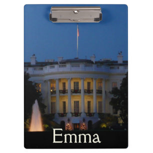 Christmas White House at Night in Washington DC Clipboard