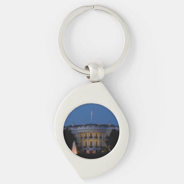Christmas White House at Night in Washington DC Key Ring (Front)