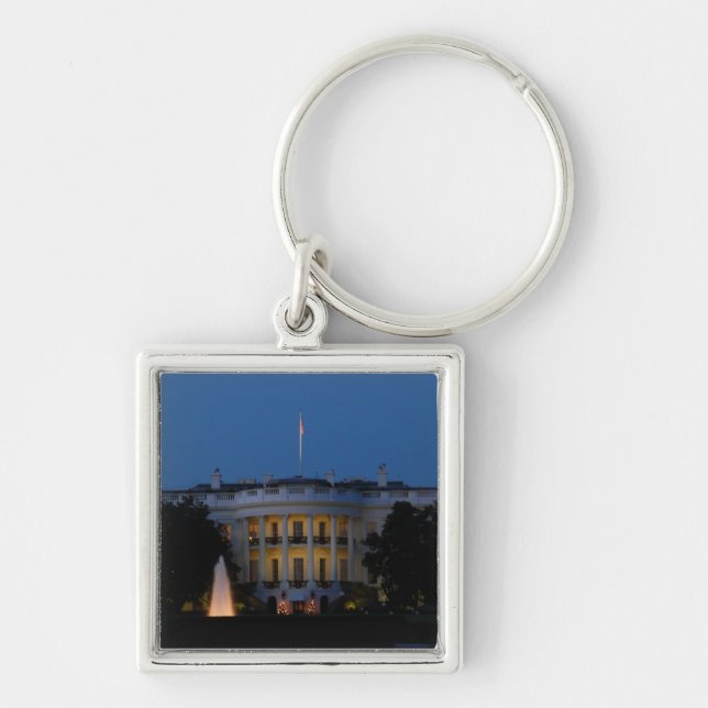 Christmas White House at Night in Washington DC Key Ring (Front)