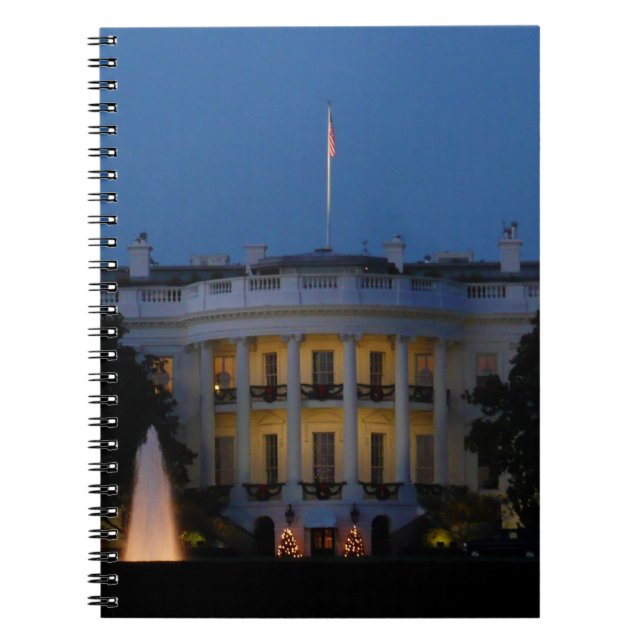 Christmas White House at Night in Washington DC Notebook (Front)