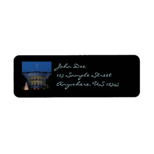 Christmas White House at Night in Washington DC Return Address Label
