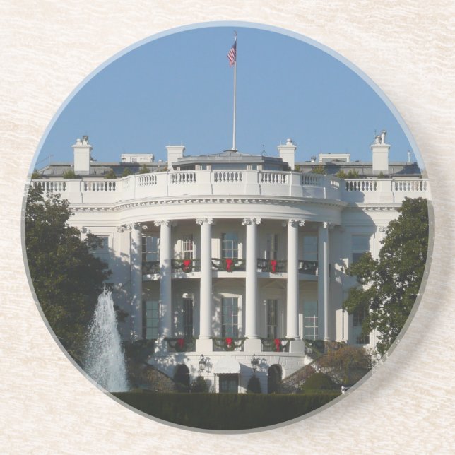 Christmas White House for Holidays Washington DC Coaster (Front)