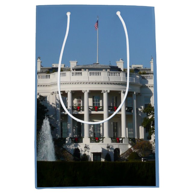 Christmas White House for Holidays Washington DC Medium Gift Bag (Front)