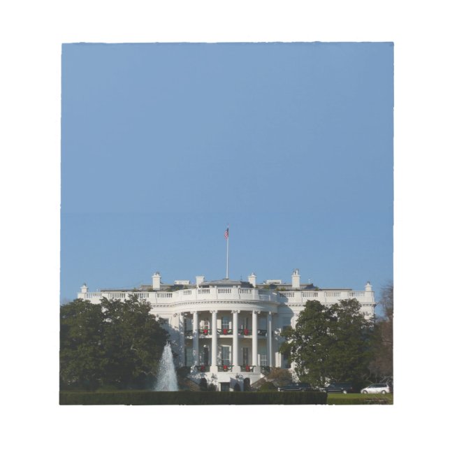 Christmas White House for Holidays Washington DC Notepad (Front)