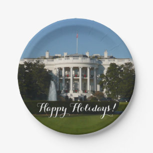Christmas White House for Holidays Washington DC Paper Plate