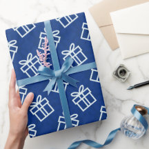 Christmas White Presents with Blue Background
