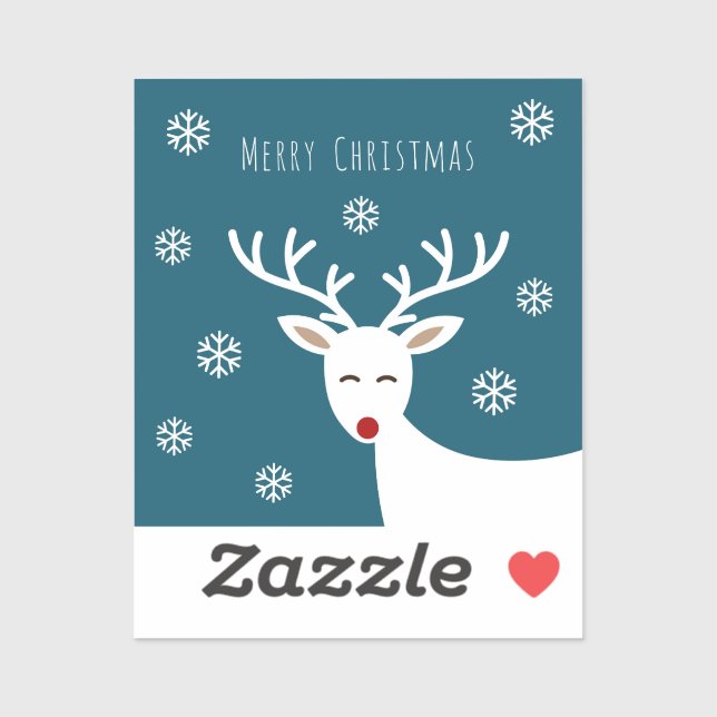 Christmas white reindeer Sticker (Sheet)