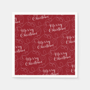 CHRISTMAS white seamless pattern with LINES Napkin