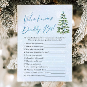 Christmas Who Knows Daddy Best Baby Shower Game Invitation