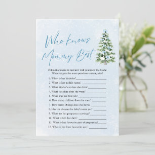 Christmas Who Knows Mommy Best Baby Shower Game Invitation