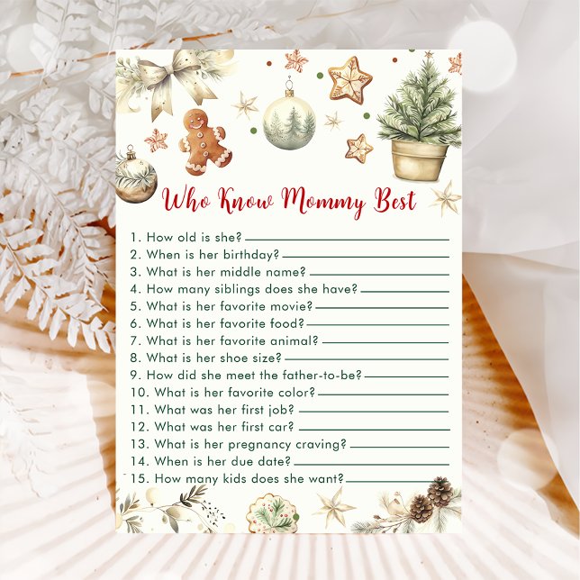 Christmas Who Knows Mummy Best Baby Shower Card (Creator Uploaded)