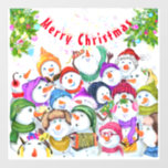 Christmas Window Cling Snowmans Party - Fun<br><div class="desc">Happy Snowmans Merry Christmas Party Funny Drawing - Choose / Add Your Unique Text / Name / Color - Make Your Special Gift - Resize and move or remove and add elements / text with customization tool ! Drawing and Design by MIGNED. Please see my other projects / paintings. You...</div>