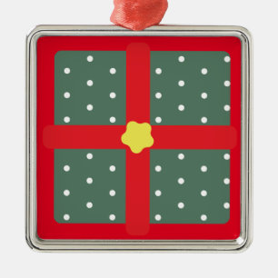 Christmas Window Holiday Present Metal Ornament