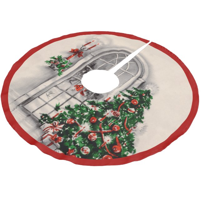 Christmas Window Lights Brushed Polyester Tree Skirt (Angled)
