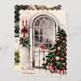 Christmas Window Lights Flat Photocard Holiday Card