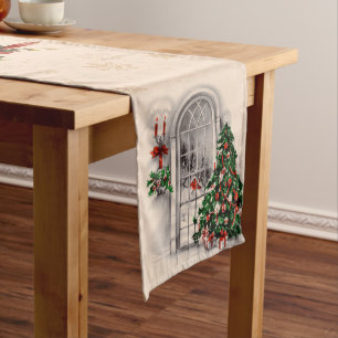 Christmas Window Lights Long Table Runner