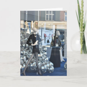 Christmas Window Shopping Chelsea London UK Card
