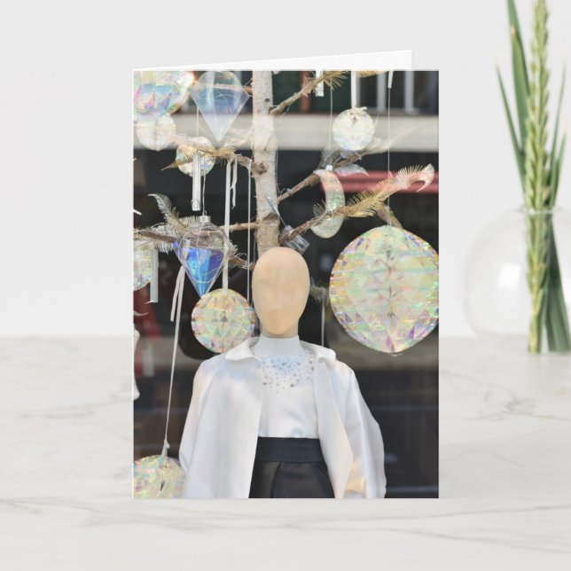 Christmas Window Shopping Chelsea London UK Card (Front)