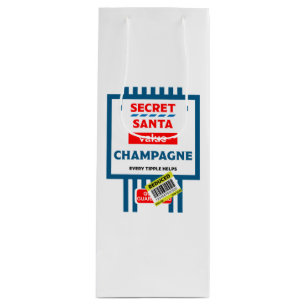 Christmas Wine And Sparkling Wine Labels Gift Bag